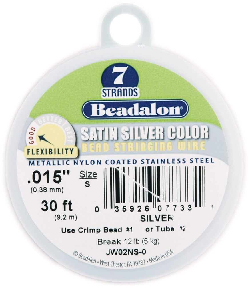 Stringing Wire 7-Strand .015"X30' Satin Silver
