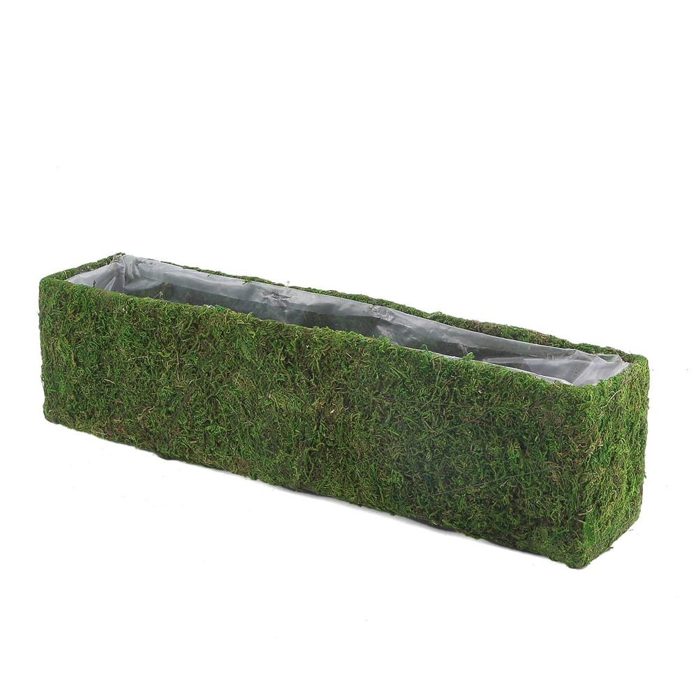 23.5" long Green Natural Moss Rectangular Planter Box Wedding Party Decorations