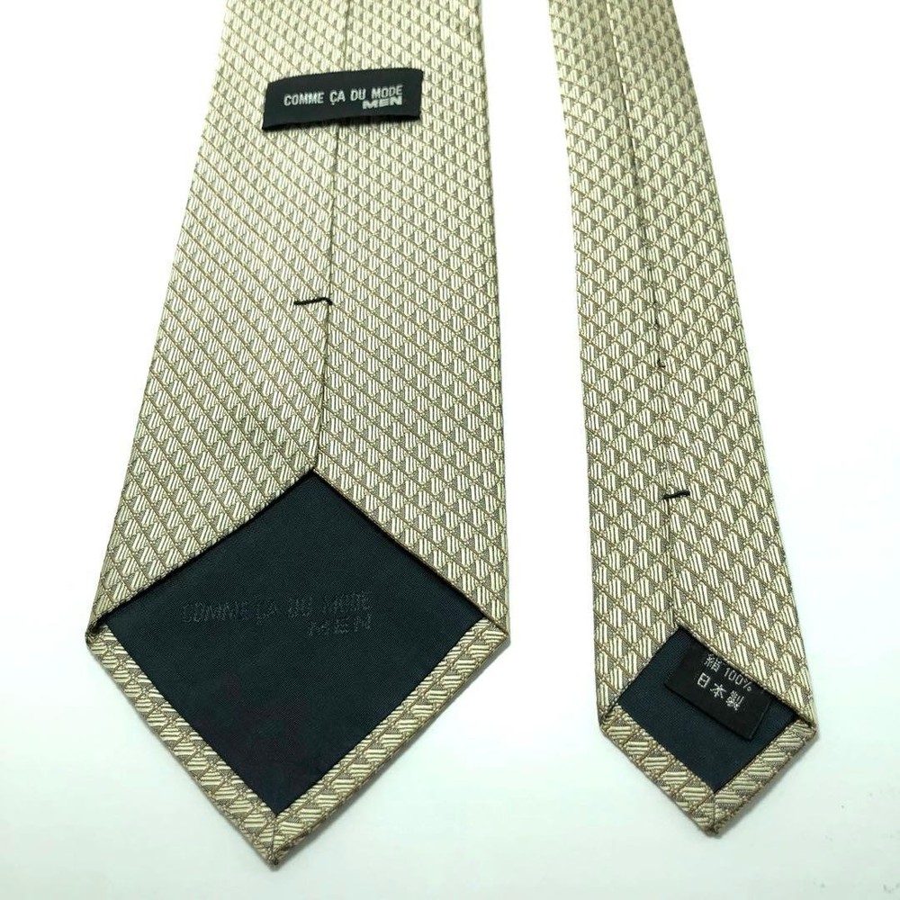 good COMME CA DU MODE tie geometric pattern beige