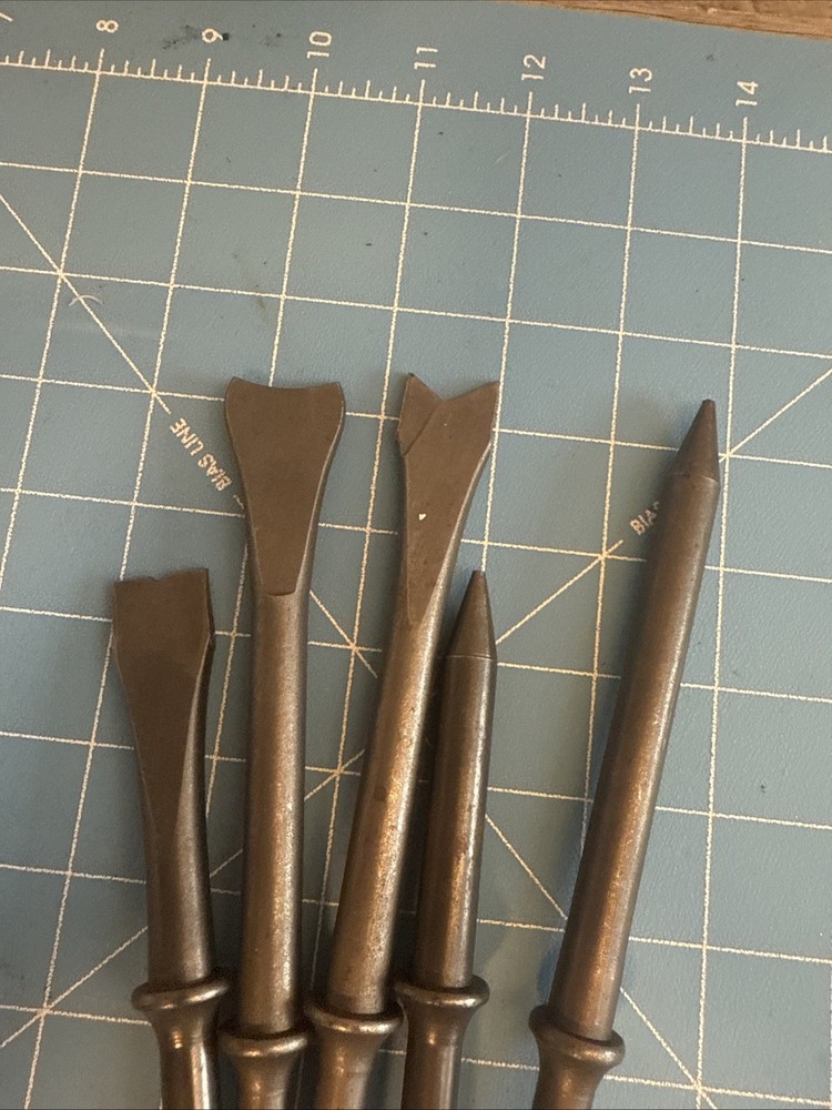 Pneumatic 5 Piece Chisel Set. 5”. Unbranded