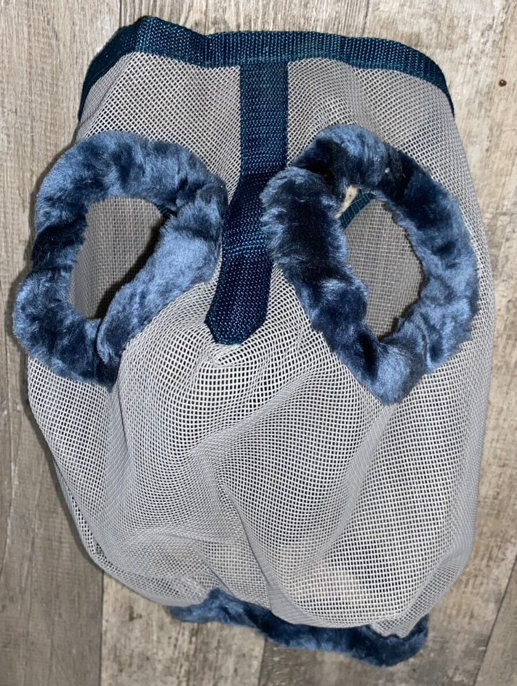 SMALL FLY MASK GRAY / BLUE FLEECE
