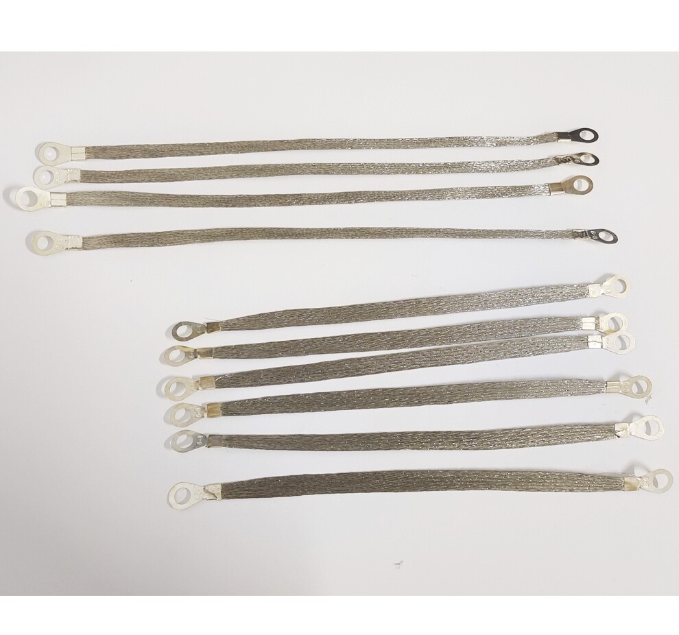 10X Braid Ground Strap Car Engine Ground Strap Cable Firewall Hood Wire End Kits