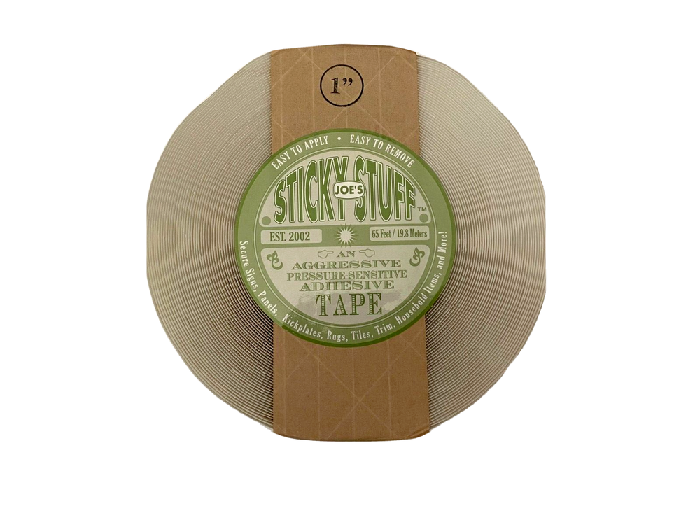 JOE'S STICKY STUFF DOUBLE SIDED ADHESIVE TAPE LARGE ROLL SIZE 1" X 65' PRIORITY