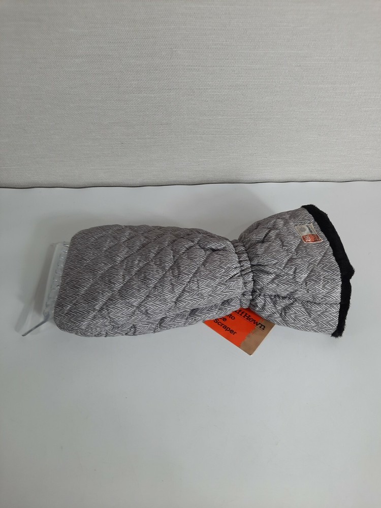 Ruff Hewn Auto Windshield Scraper Winter Ice  Black White Lined Mitten Glove