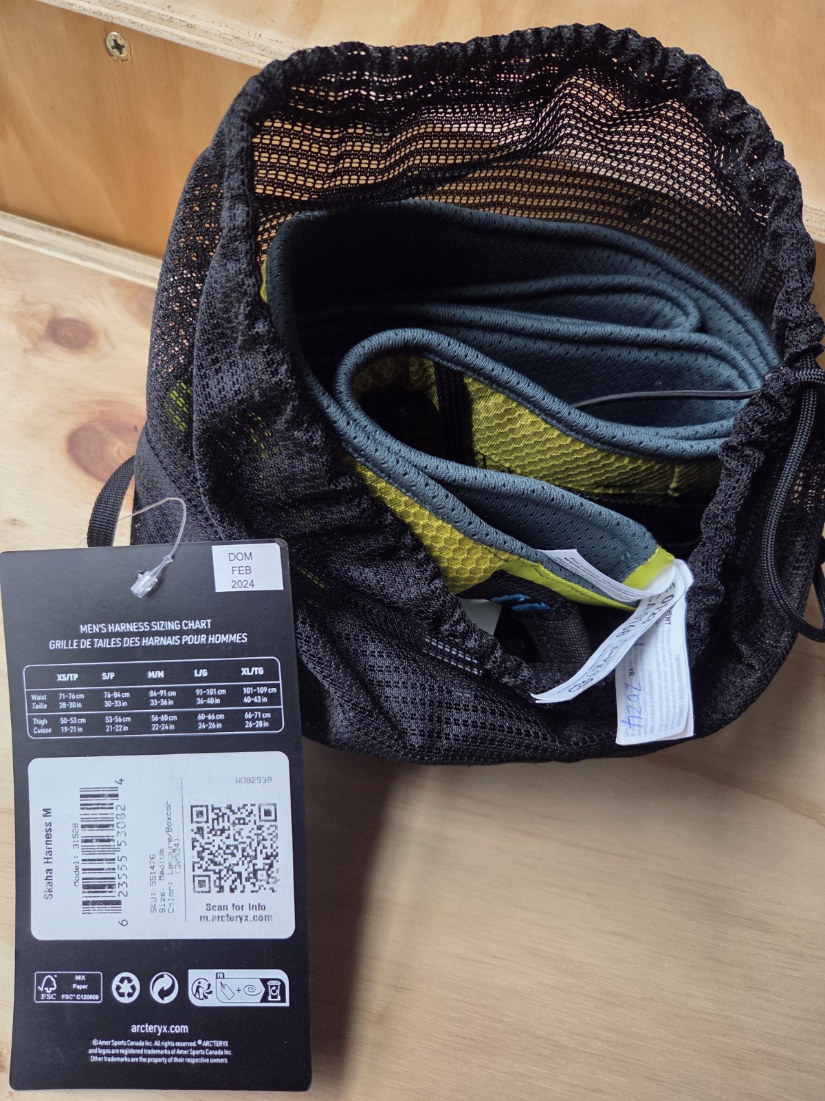 NWT Arc'Teryx Skaha Men's Medium Harness Rock Gym Climbing