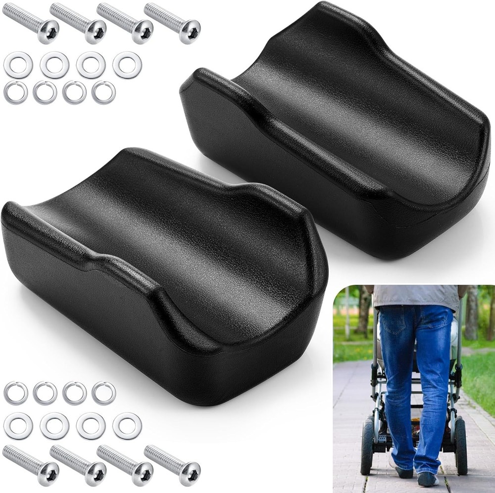 2 Pcs Rollator Armrest Pad Upright Walker Forearm Pads Black