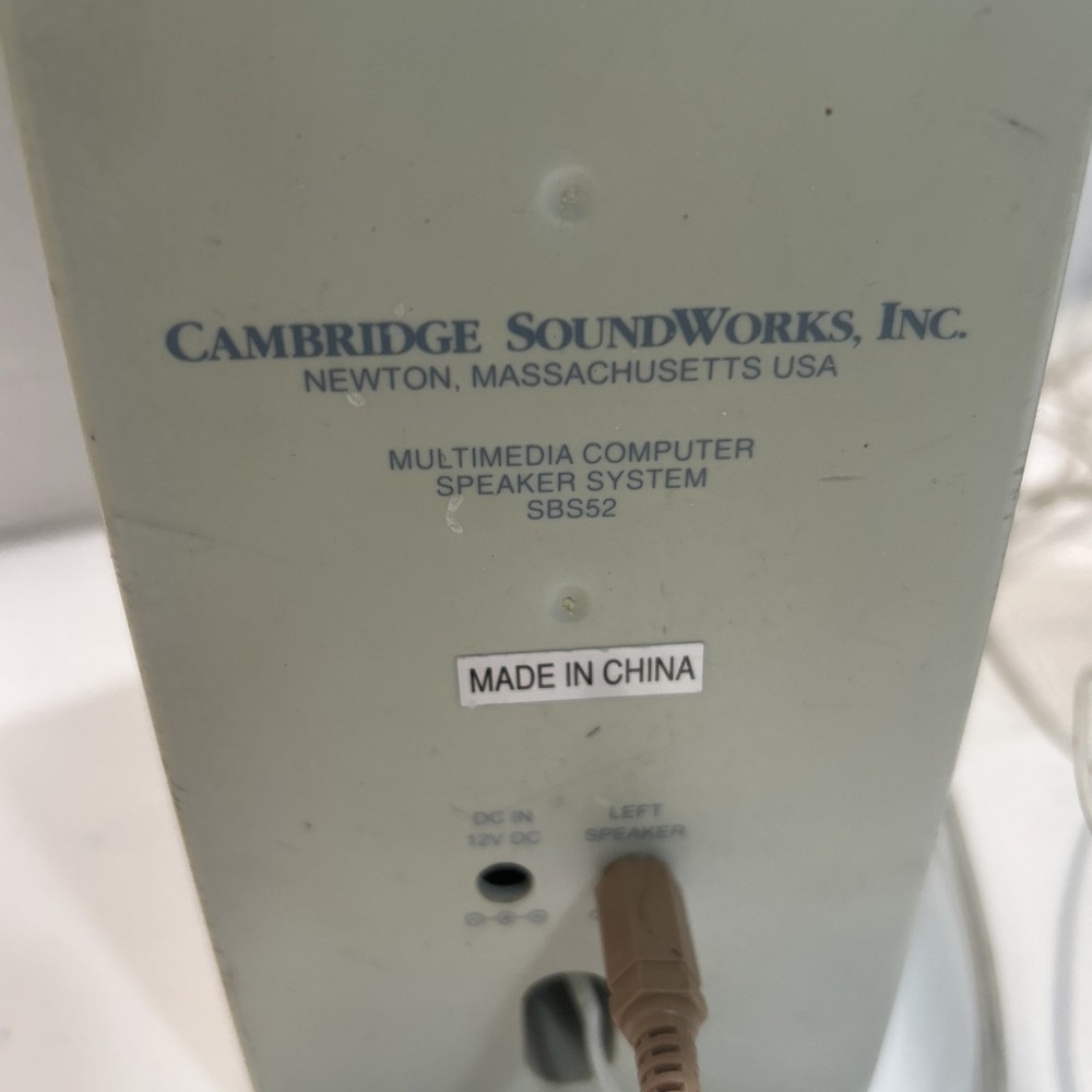 Creative Cambridge SoundWorks SBS52 Computer Speaker System Pair NO AC Adapter