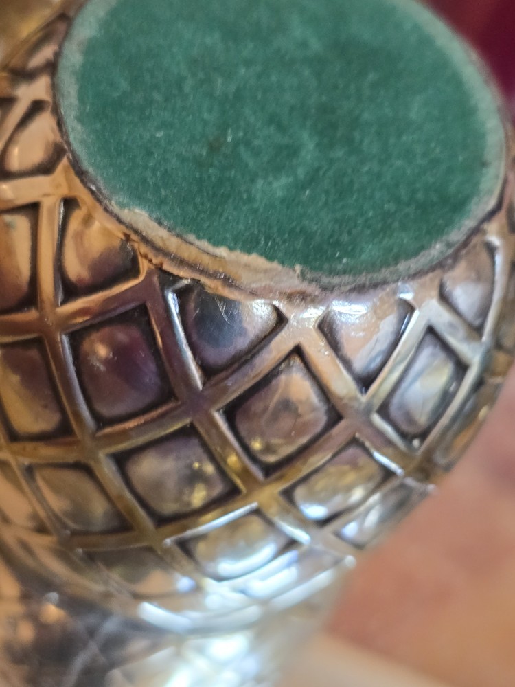 vintage silverplated pineapple trinket /cigarette box