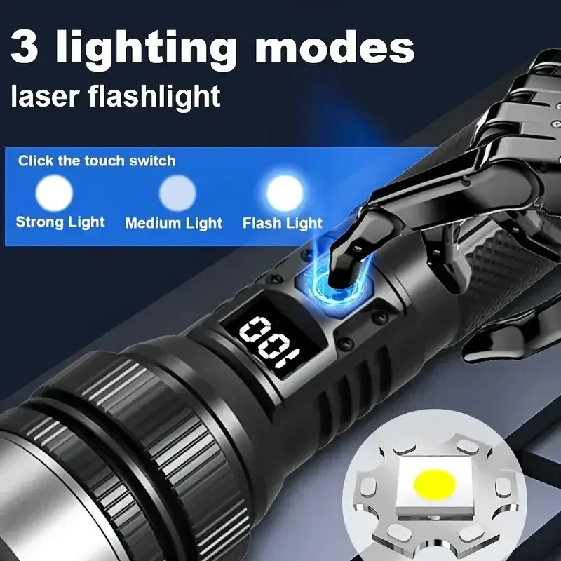 99000000 Lumen Super Bright LED Tactical Flashlight Rechargeable Work LED Lights