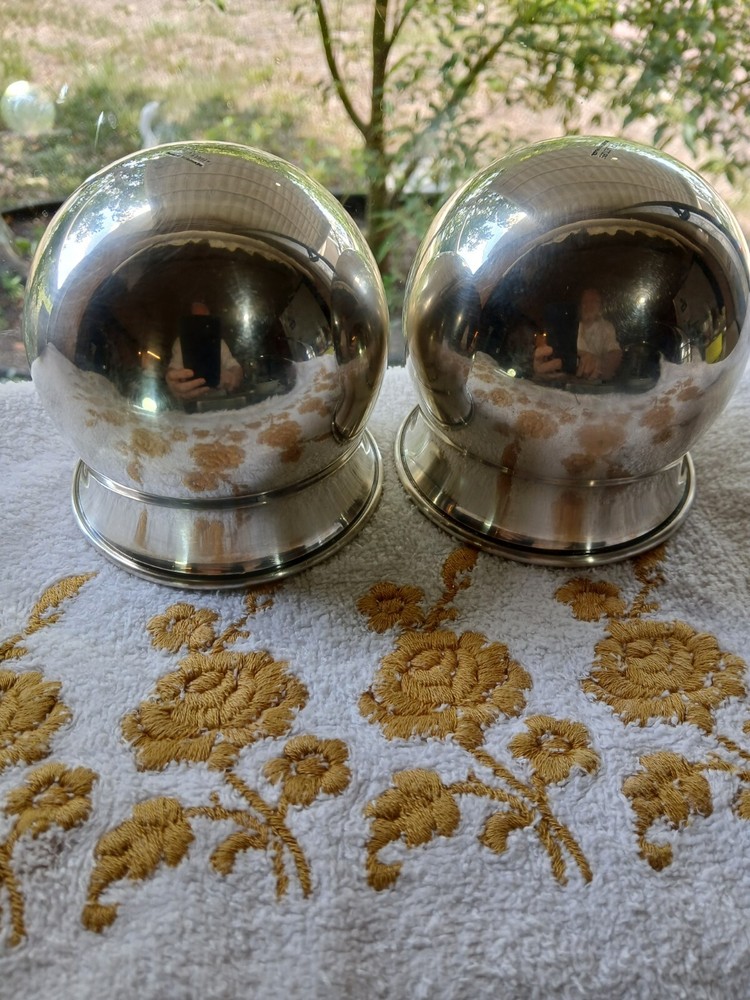 SET OF TWO MCM ST JAMES MADE IN BRAZIL SILVER PLATED BOWLS
