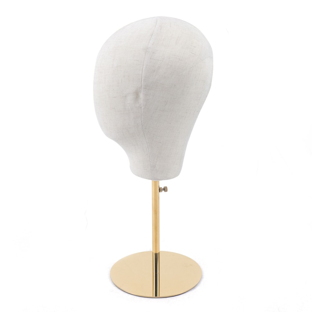 Modern Gold Adjustable Wig Display Stand Mannequin Head – Elegant Decor