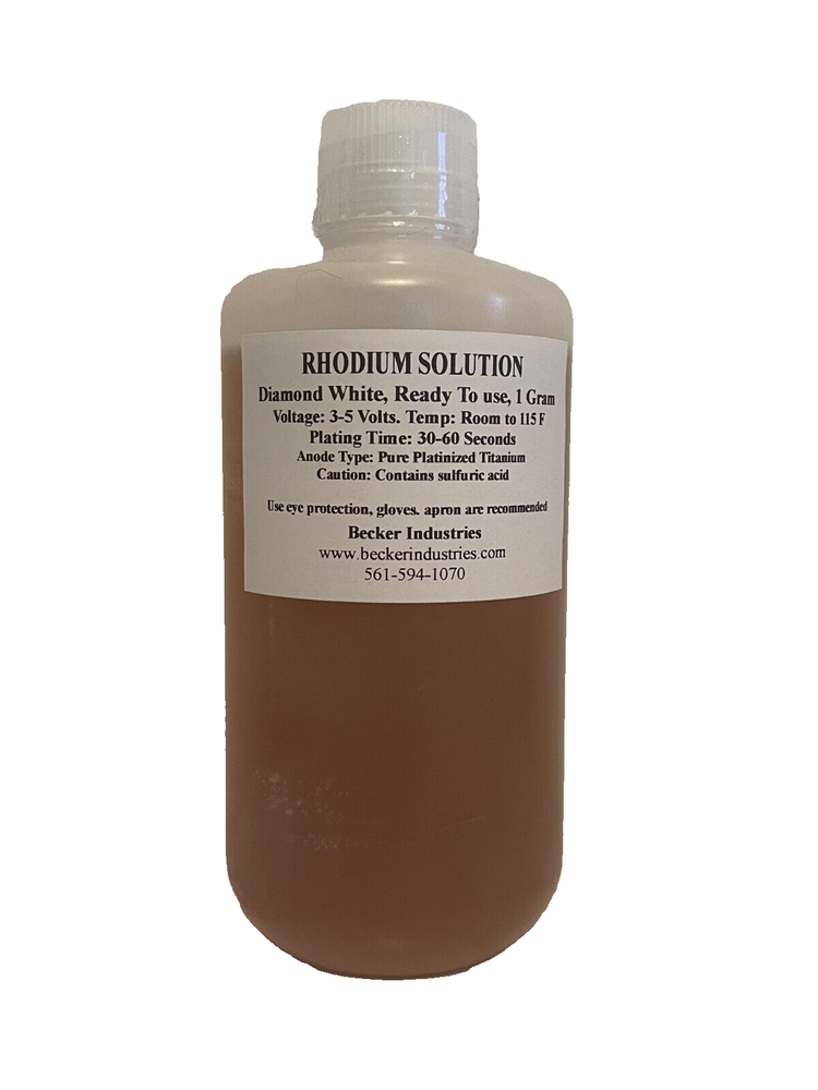 RHODIUM Solutions, Rhodium plating Solution, super bright, Industrial Grade