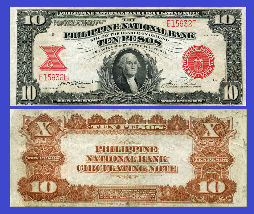 Philippines  Filipina 10  pesos 1937 /   Copy