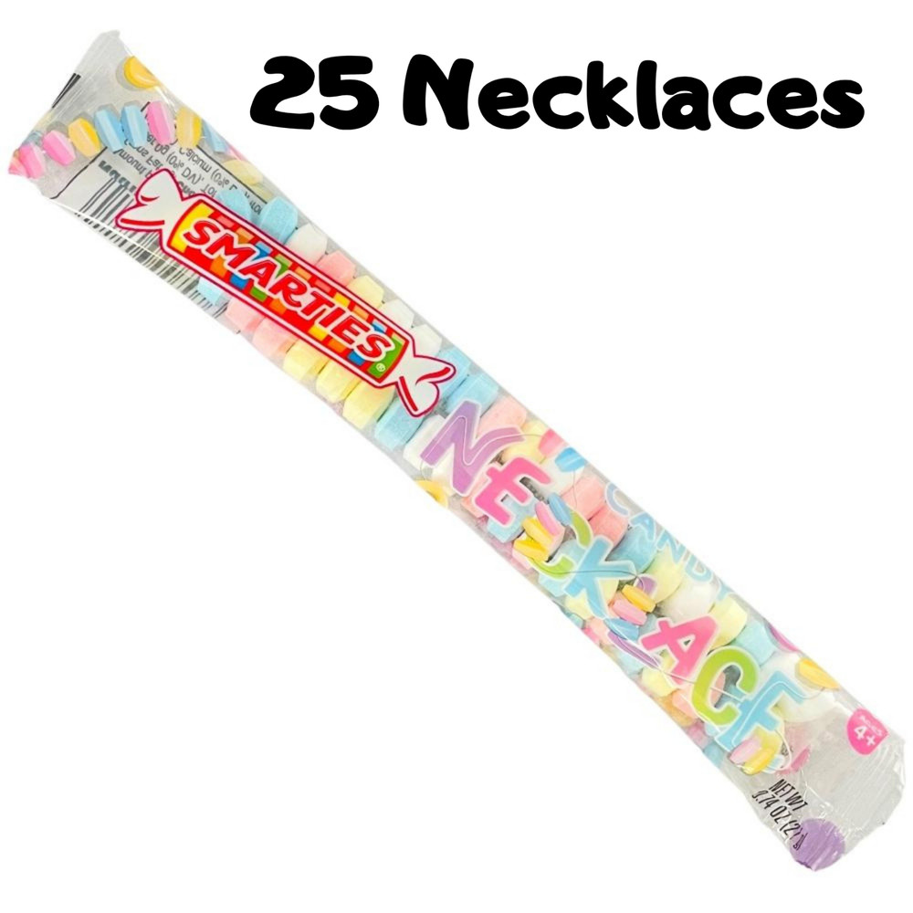 Smarties Candy Necklaces 25 Count Bulk Individually Wrapped Candy