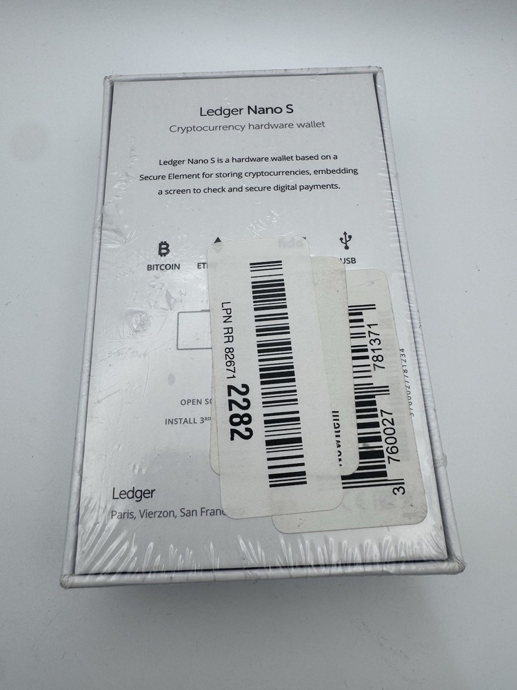 Ledger Nano S Cryptocurrency Hardware Wallet New Sealed