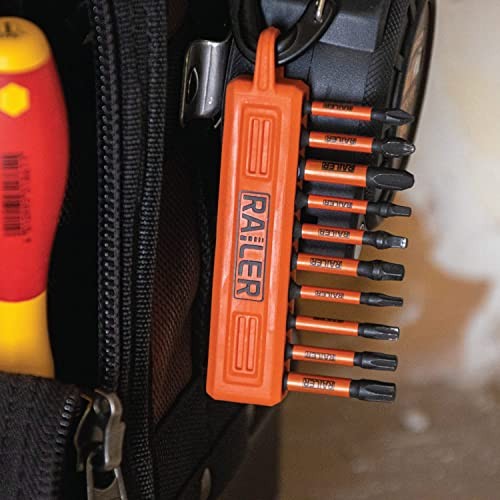 Screwdriver Bit Holder Storage Organizer – 10-Hole Bit Holder with Orange