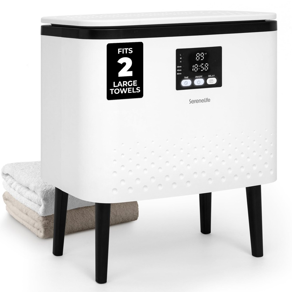 SereneLife Rectangular Towel Warmer Bucket – 20L Large Capacity - Black