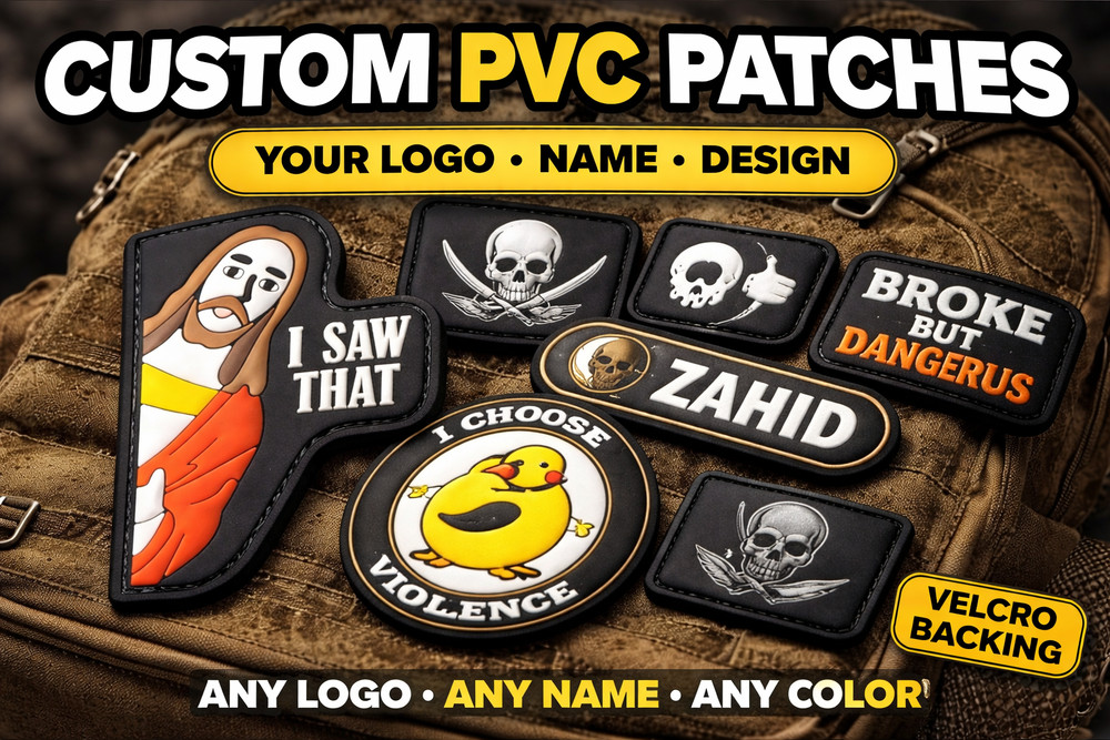 Custom PVC Patch Velcroo hook Personalized Logo Name Tactical Patch