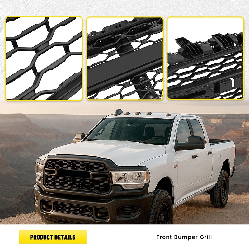 New Chrome Front Bumper Grille Grill Fits 2019-2024 Ram 2500 3500 104-11311G US