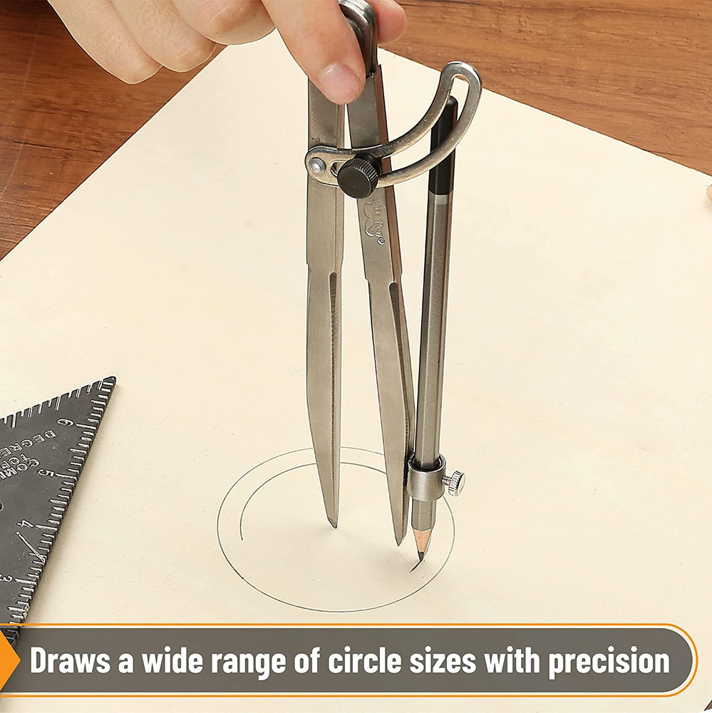 - Professional Compass for Woodworking, 8 Inch Compass with Wing