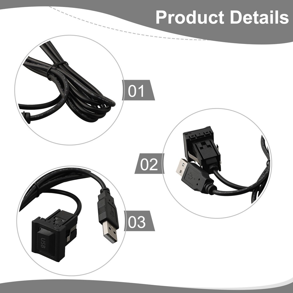 Car Control Board Flush Mount AUX USB Port Dual USB Extension Cable?