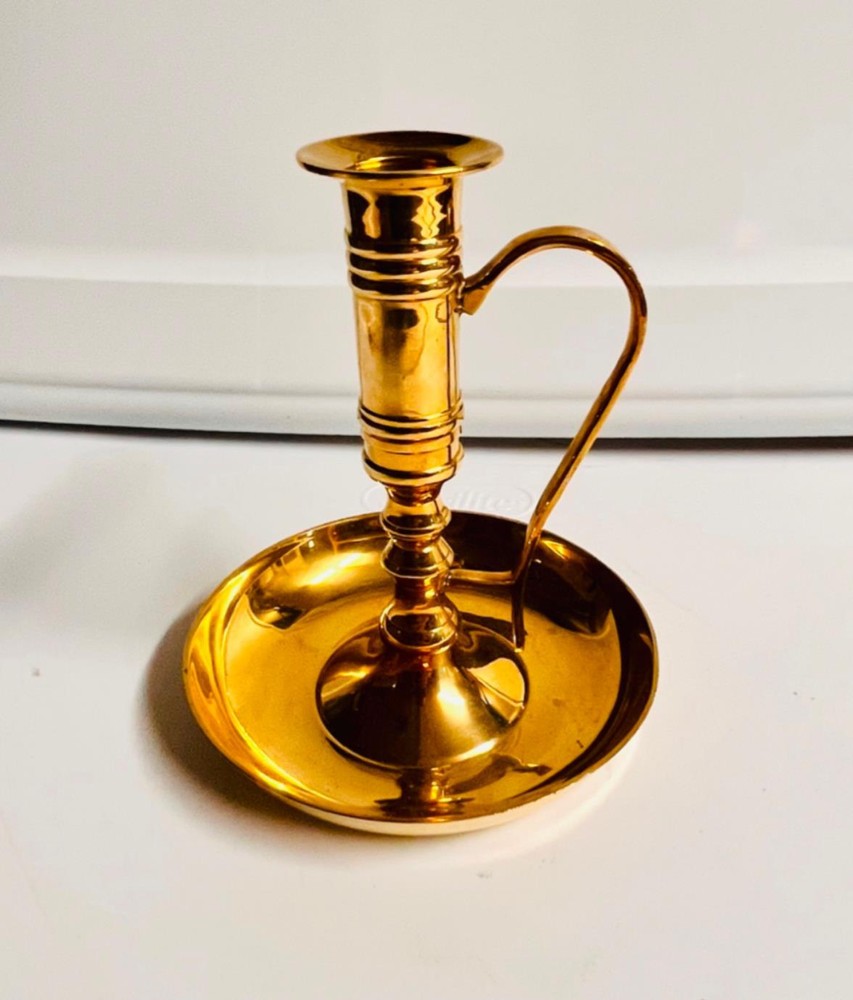Brass Chamber Candlestick Candle Holder 6" Excellent
