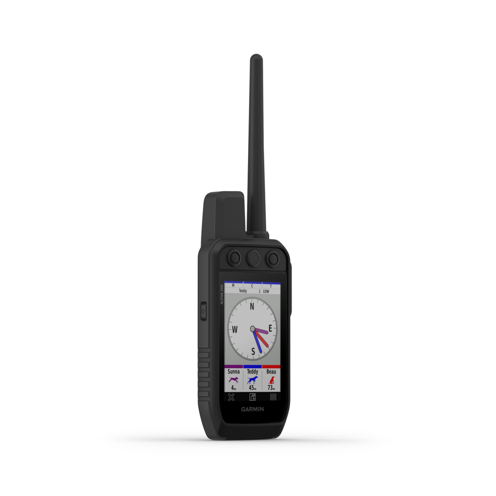 Garmin Alpha 200 Handheld Multi-Dog Tracker & Trainer w/Whistle and Leash Bundle