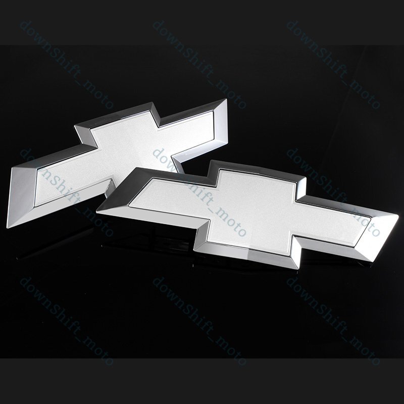 For 2014-2015 GM Chevy Chevrolet Silverado Front & Tailgate White Bow tie Emblem
