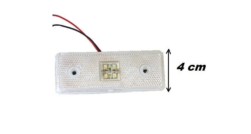 8 X Marker White Front Led Light Trailer Panel Van Reflector Caravan 12v E mark