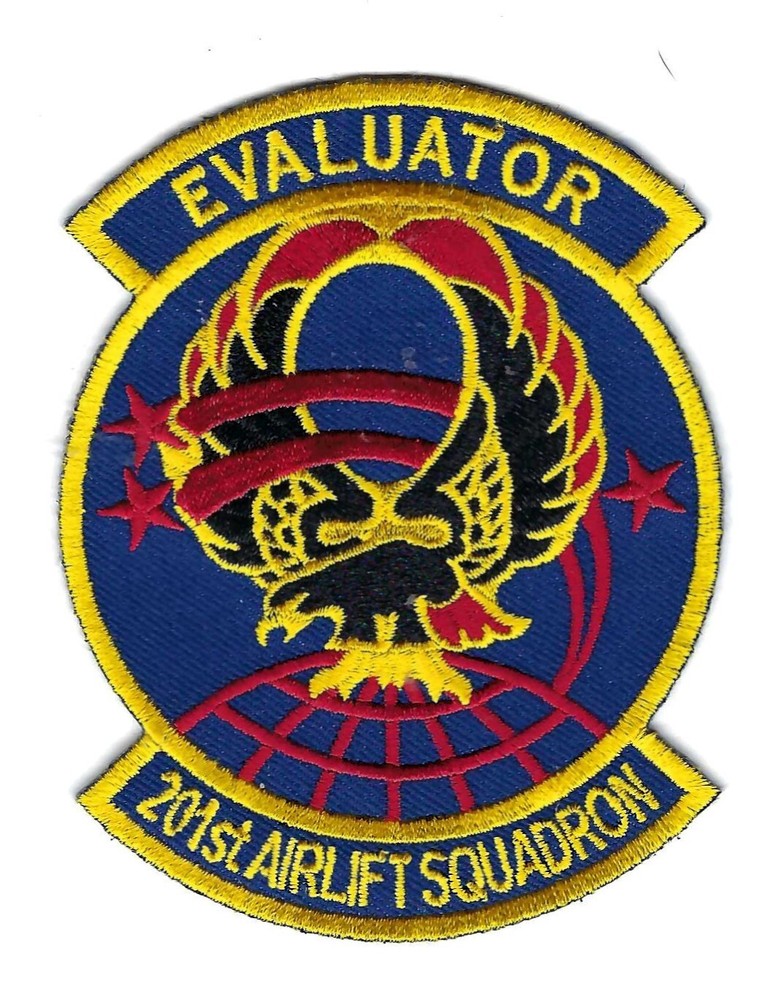 201st AIRLIFT SQUADRON "EVALUATOR' (THEIR LATEST) patch
