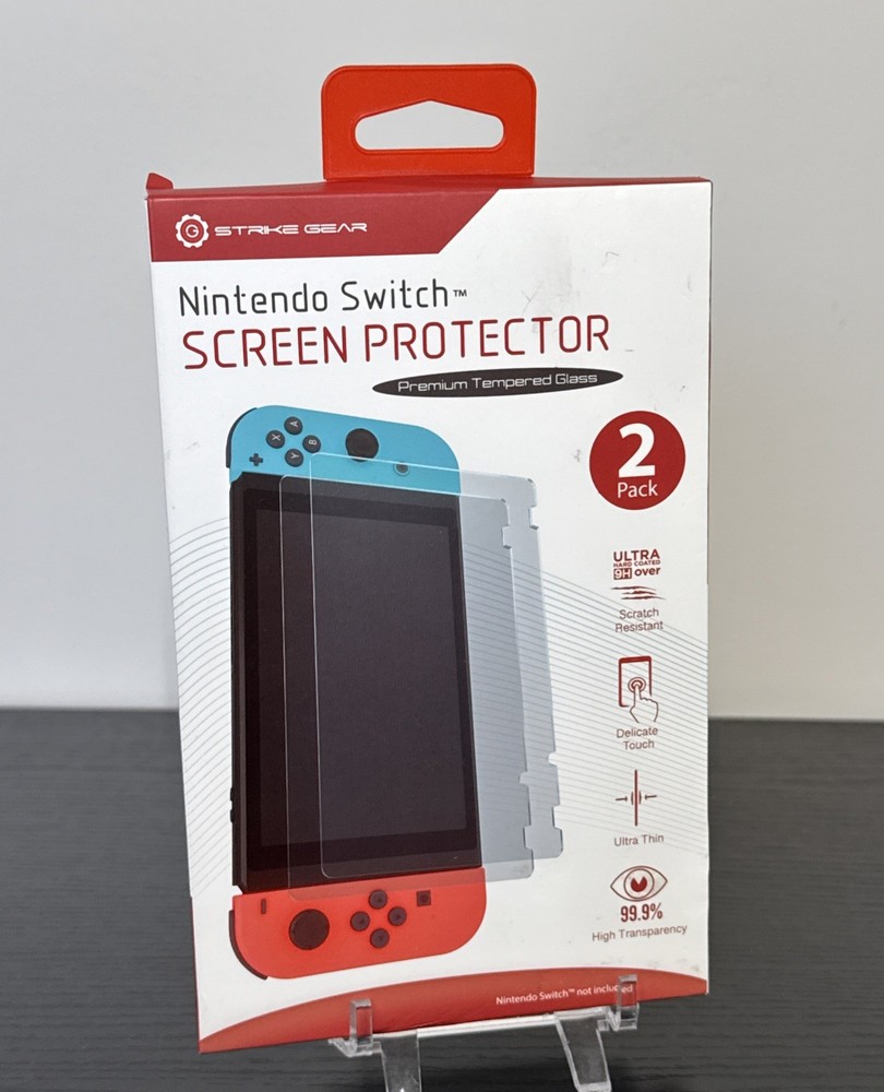 Strike Gear Screen Protector for Nintendo Switch Console Tempered GlassPack of 2