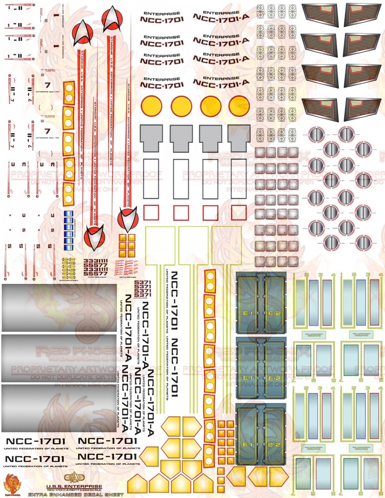 U.S.S. Enterprise-Refit 1/350 Replacement Registry 3-Pack