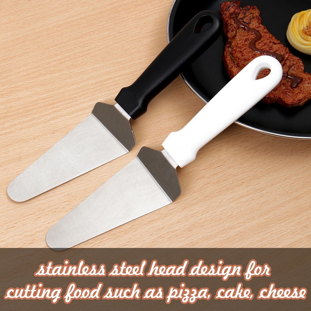 2pcs Pie Server Cake Pizza Spatula Cutter Wedding Party Serving White+Black