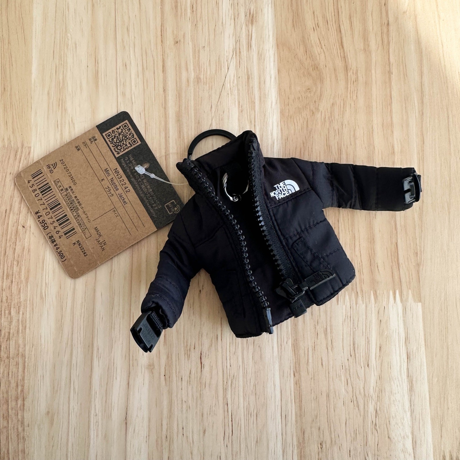 NWT The North Face Mini Nuptse Jacket Keychain Key Holder Japan Exclusive Black