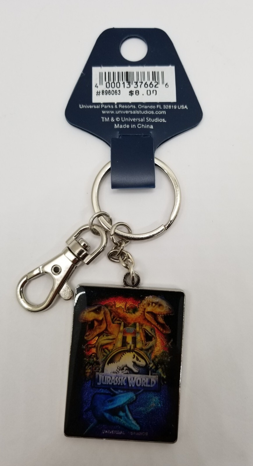 Universal Studios Jurassic World Dinosaur Poster Keychain w/Lobster Clasp New