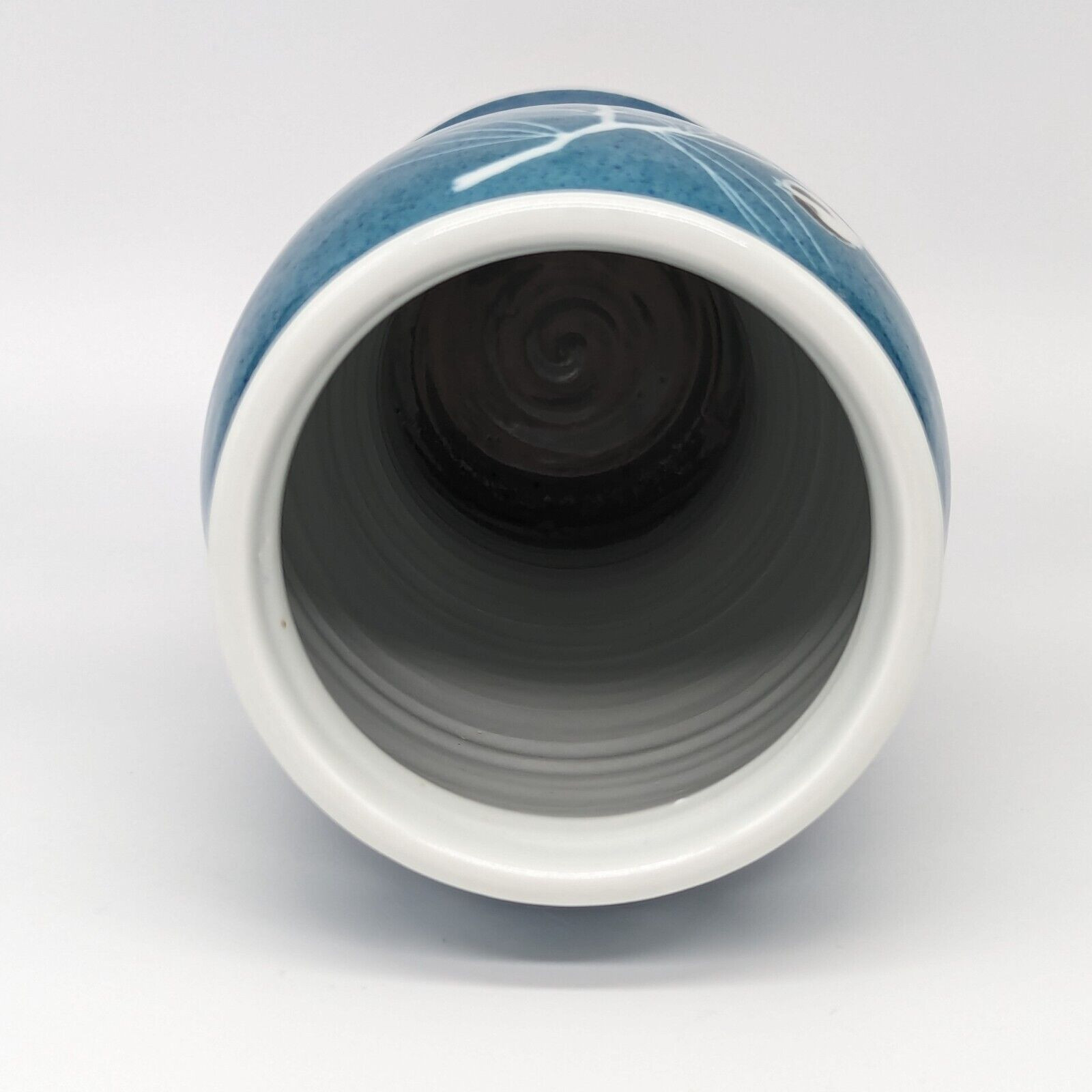 Chickadee Vase Pottery Bird Blue Pine Branches Georgetown Maine