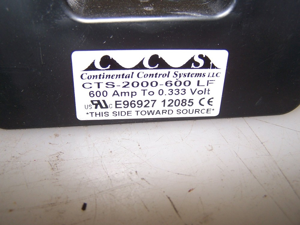 CONTINENTAL CONTROL SPLIT CURRENT TRANSFORMER 600A TO 0.333 VOLT CTS-2000-600-LF