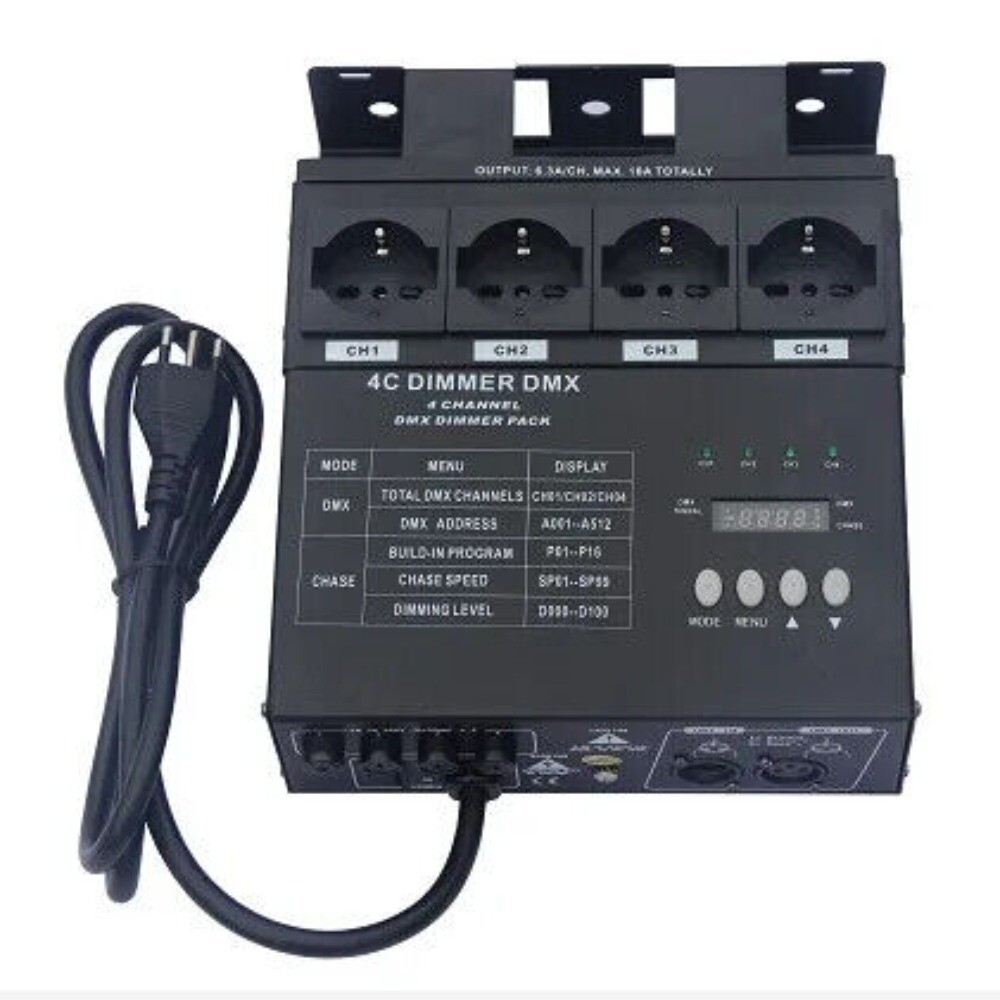 4 Channel LED Controller Digital DMX Dimmer Pack Remote Control for Stage