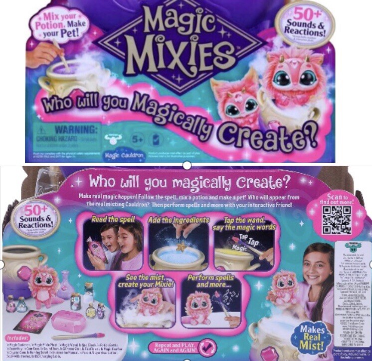2 Magic Mixies Magical Misting Cauldron Interactive Plush Potion 8” Moose Toy