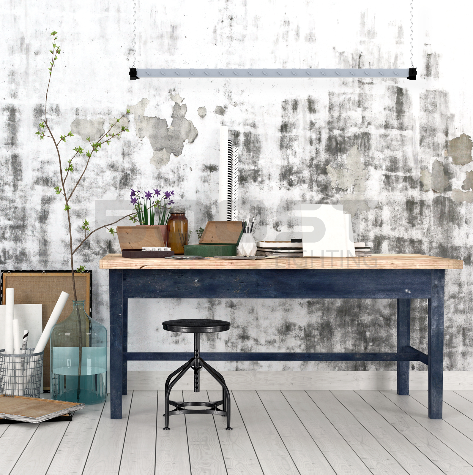 4 FT LED Shop Light Heavy Duty Linkable Fixture 5500lm Bright White Work Garage