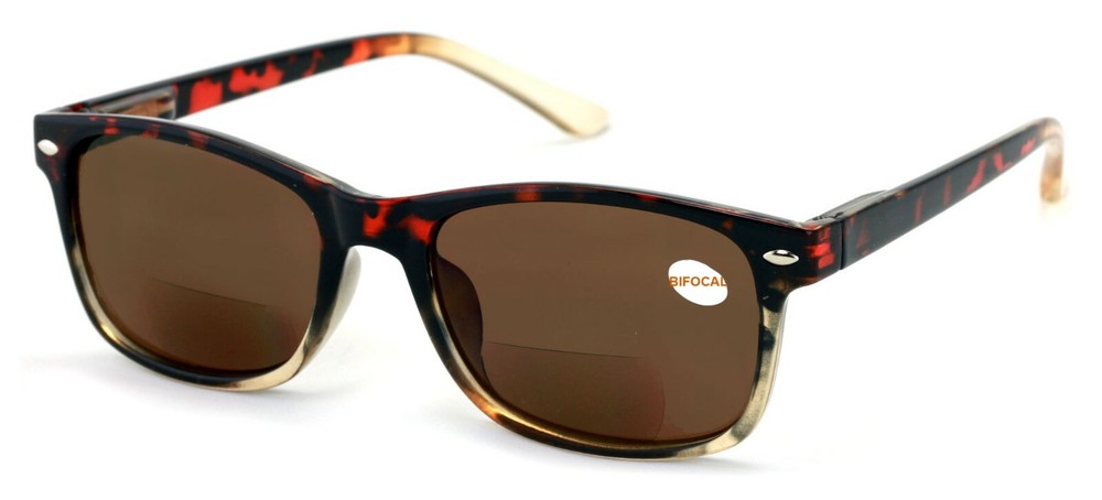 Bifocal Rectangular Lightweight Reading Sunglasses - Outdoor Reader Spring Hinge