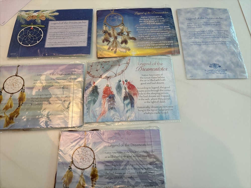 (6) Dream Catcher Feather Bead Hanging Decor -New
