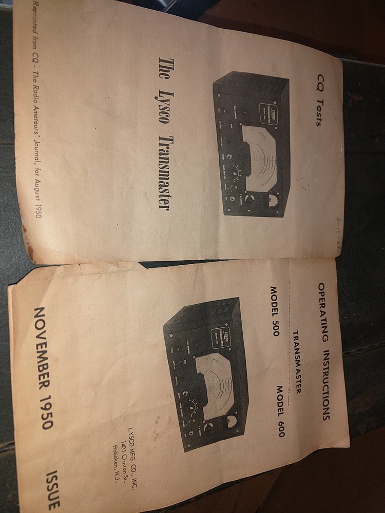 LYSCO 500 / 600 Transmaster CW Transmitter Ham Radio Rare with schematics