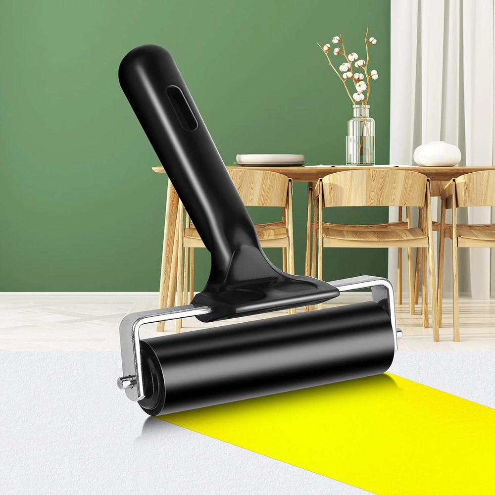 2Pcs Rubber Roller Brayer Rollers Hard Rubber 4 and 2.2 Inch for Printmaking (Bl