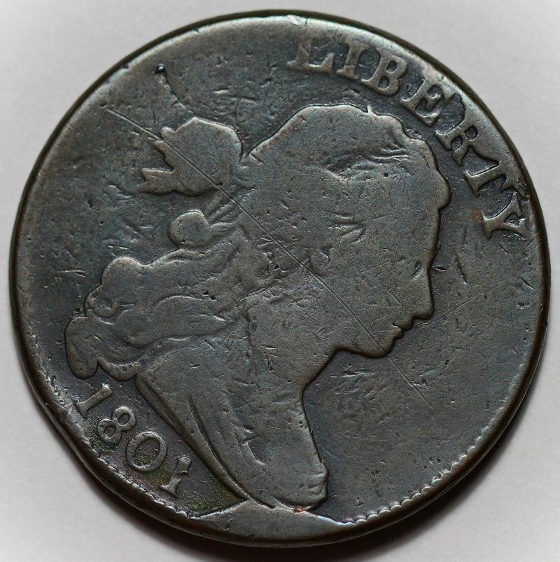 1801 Draped Bust Large Cent - Error Fraction - 1/000 (S-223)