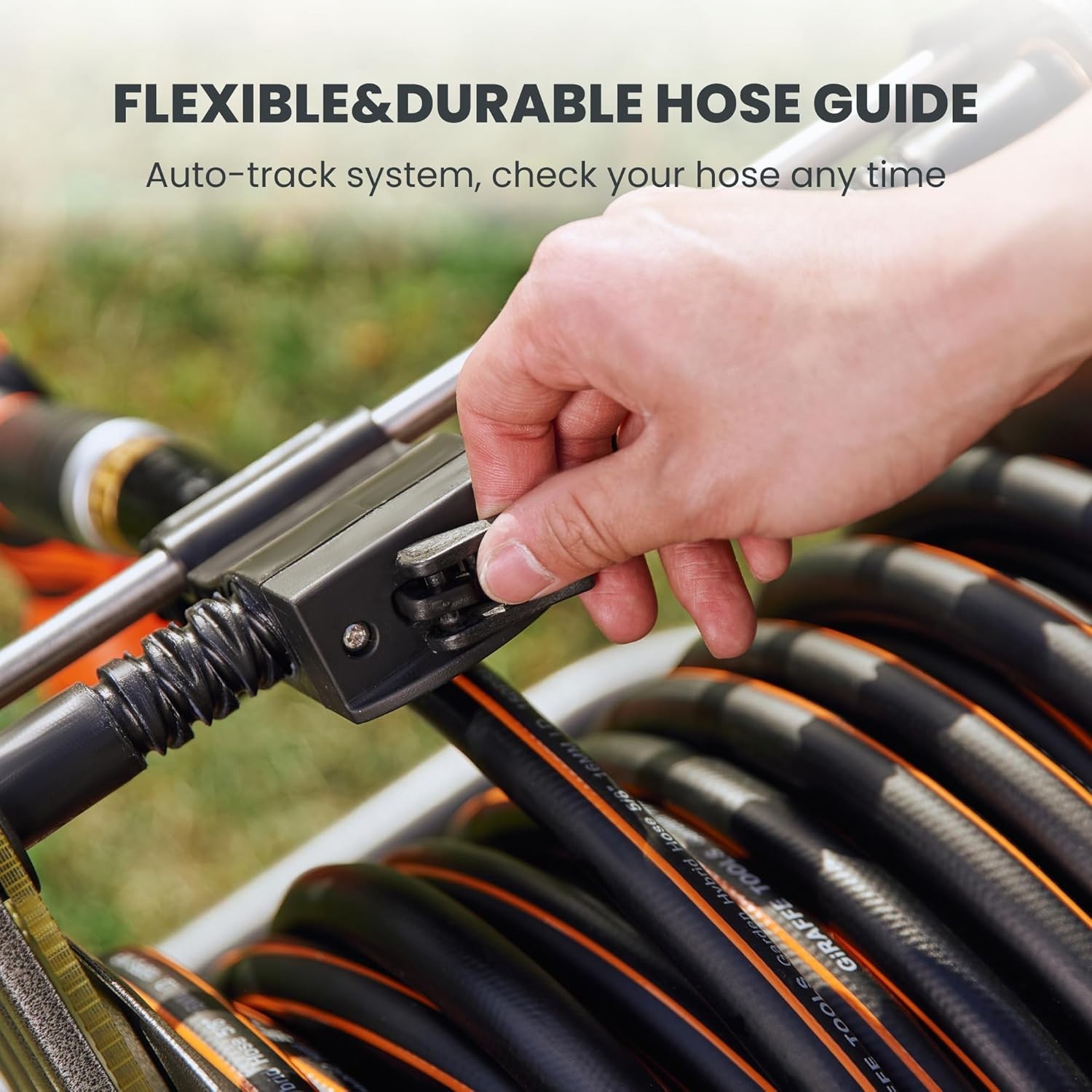 Giraffe Tools Heavy Duty Garden Hose Reel Cart, Water Hose Reel Cart with Wheels