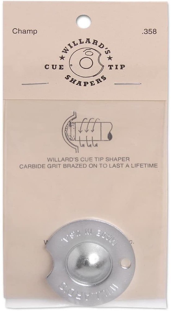 Willard Pool Cue Tip Shaper - Dime Radius 1 Count (Pack of 1), silver