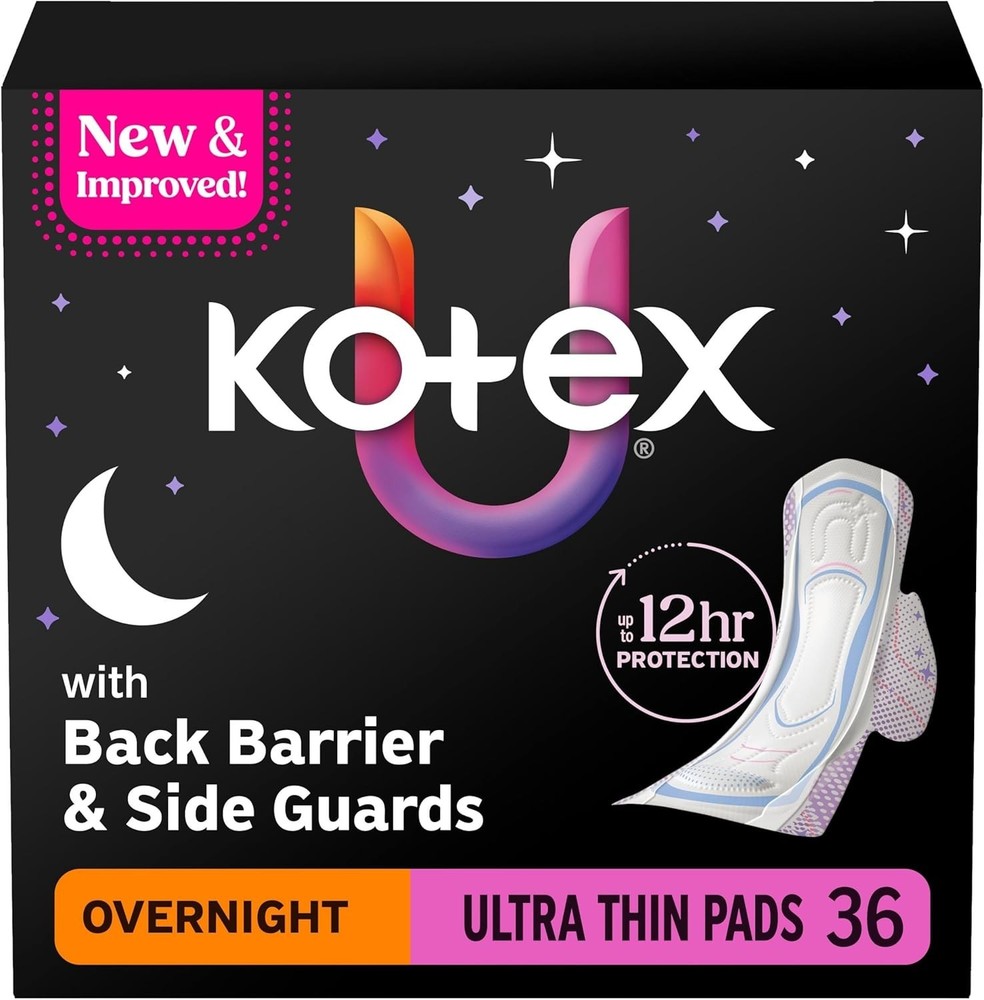 Ultra Thin Overnight Pads with Wings, Heavy Absorbency, 36 Count Packaging Ma...