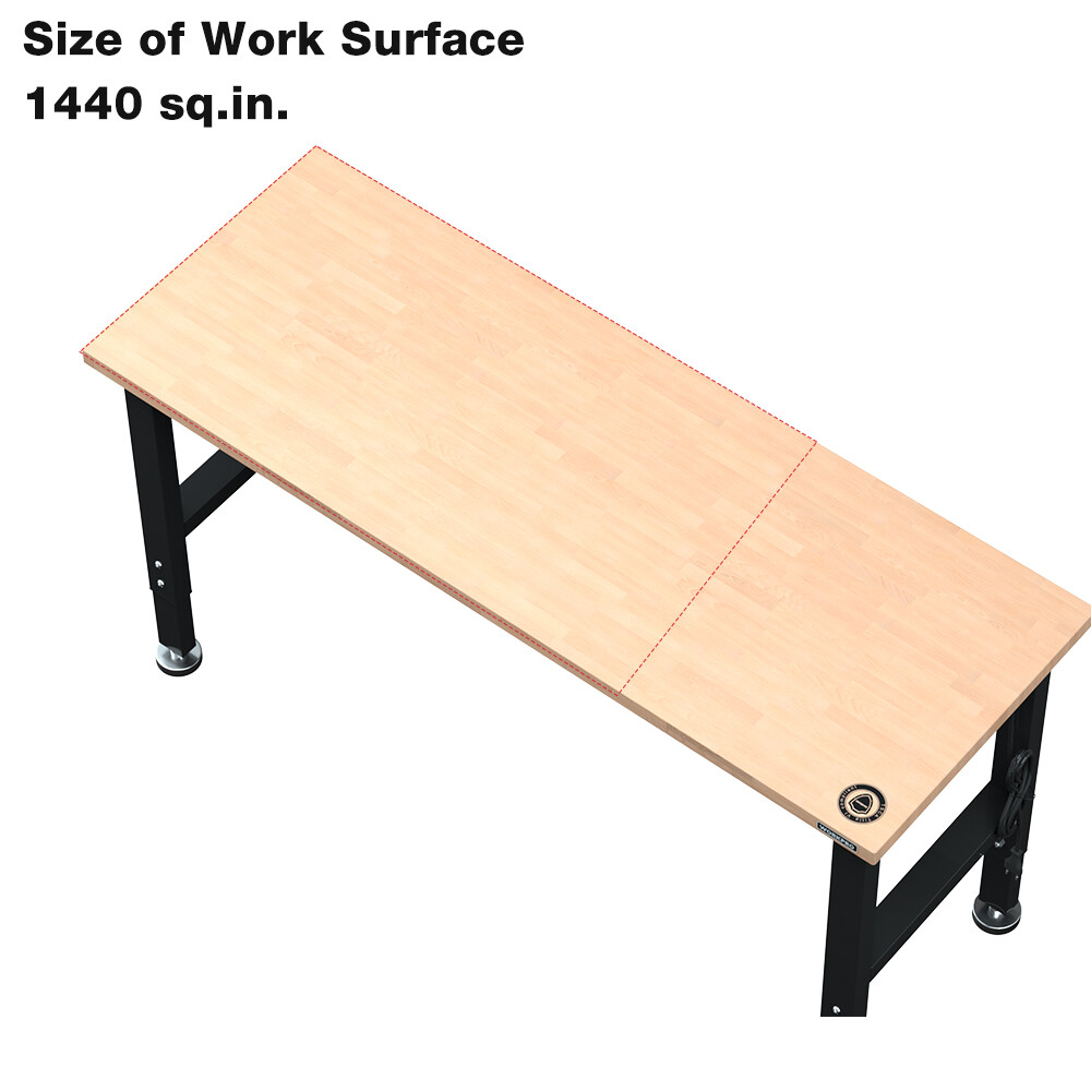 WORKPRO 72" Workbench Adjustable Garage Work Table Power Outlets 3000LBS Load