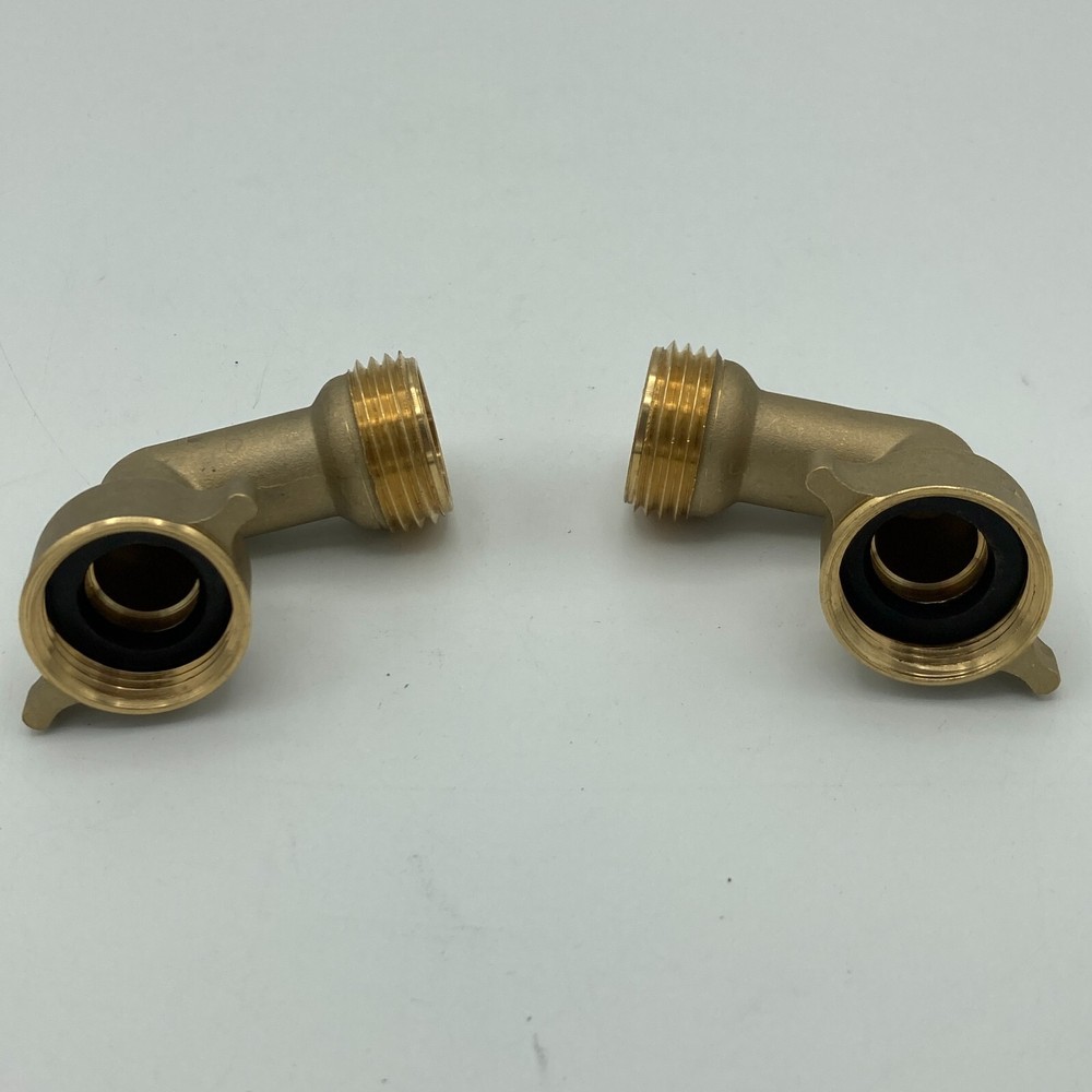 Camco 90-Degree Hose Elbow for Rvs — Solid Brass Construction— Certified Lead-Fr
